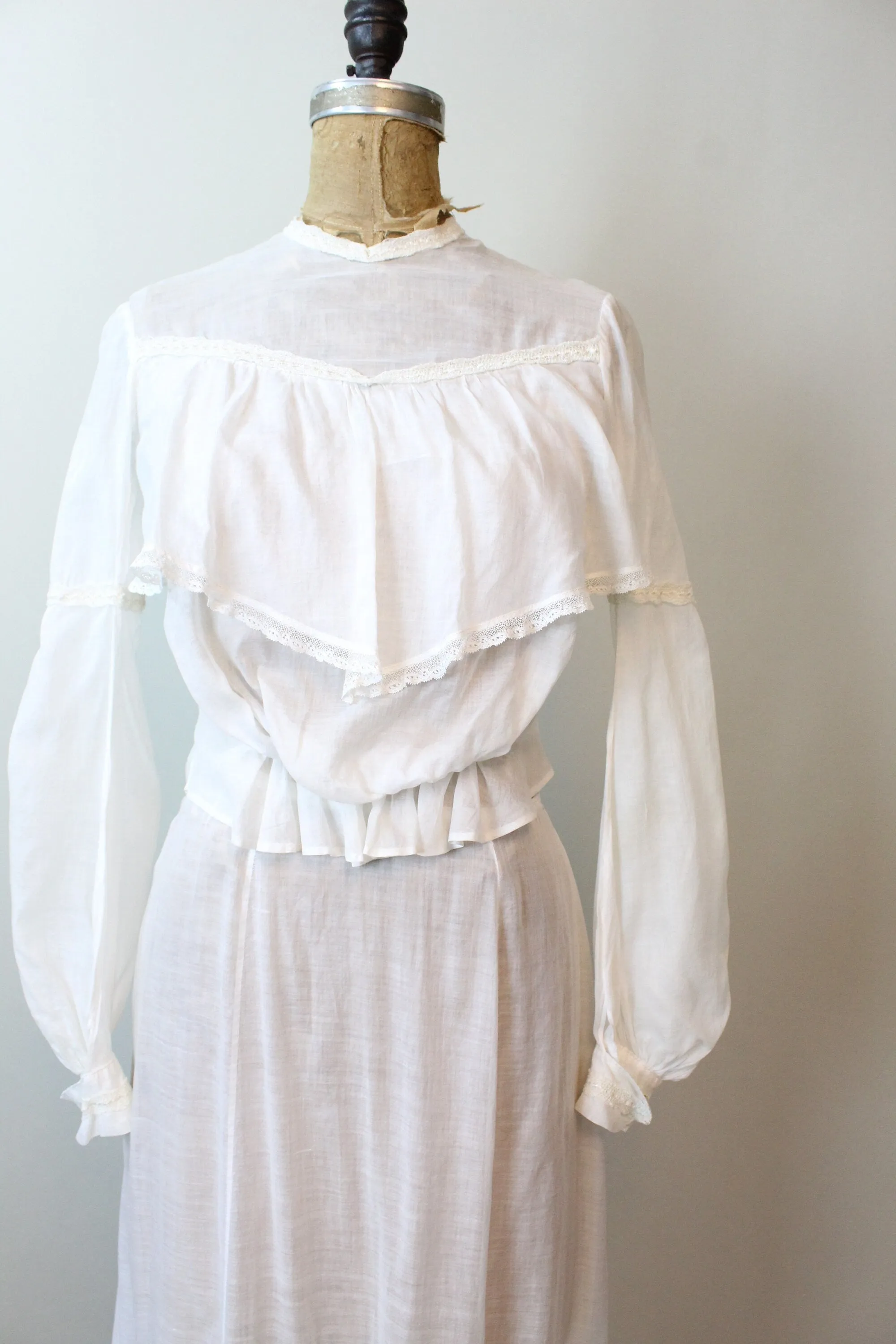 1910 EDWARDIAN cotton BLOUSE skirt set xs small | new spring