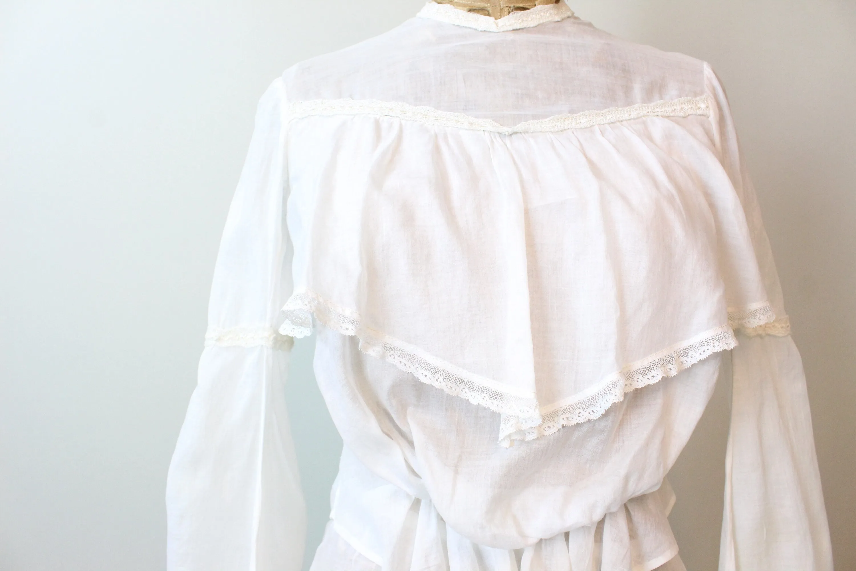 1910 EDWARDIAN cotton BLOUSE skirt set xs small | new spring