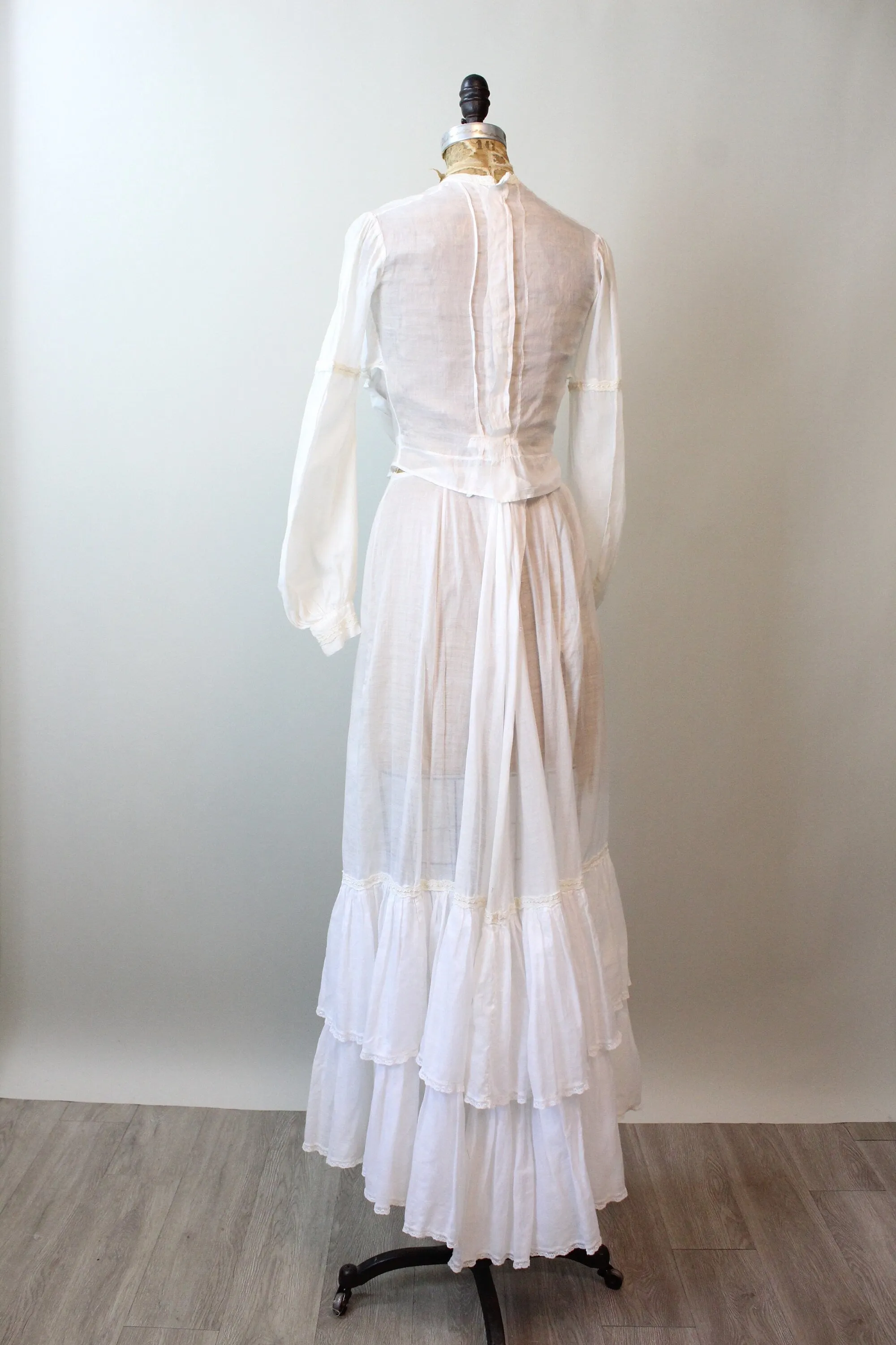 1910 EDWARDIAN cotton BLOUSE skirt set xs small | new spring