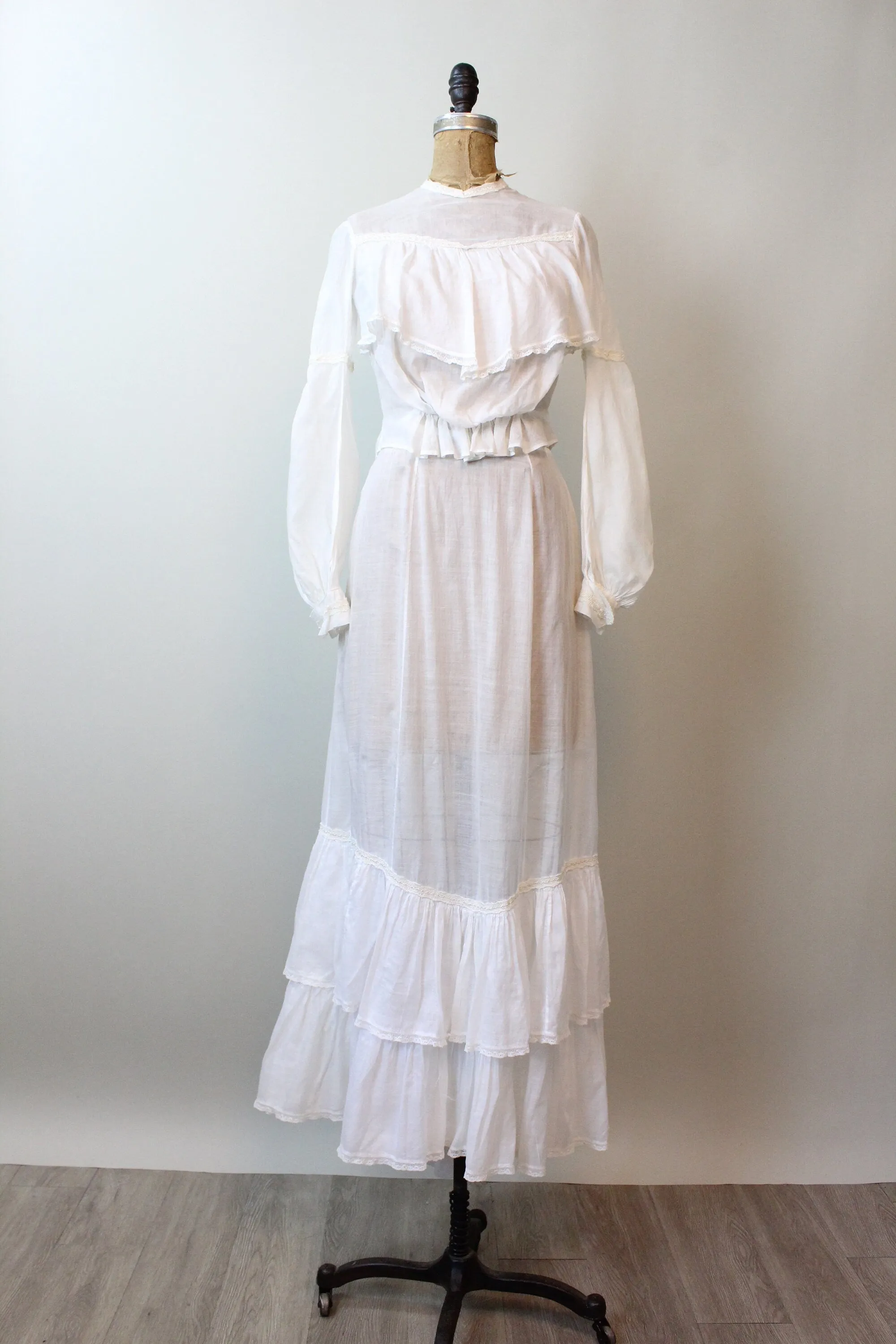 1910 EDWARDIAN cotton BLOUSE skirt set xs small | new spring