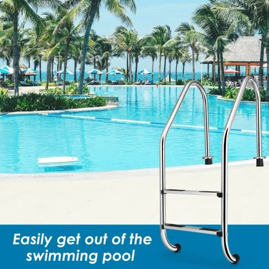 2-Step Stainless Steel Non-Slip Swimming Pool Ladder