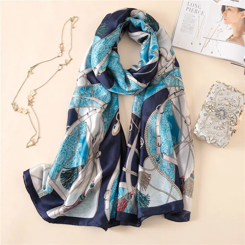 2020 Luxury Brand Spring Autumn New Fashion Scarf Women Printed Shawl Elegant Warming Soft silk scarves blanket poncho winter