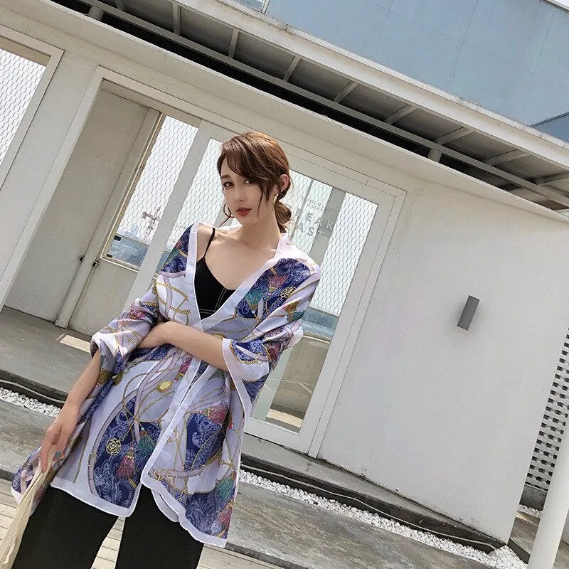 2020 Luxury Brand Spring Autumn New Fashion Scarf Women Printed Shawl Elegant Warming Soft silk scarves blanket poncho winter