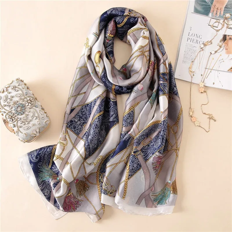 2020 Luxury Brand Spring Autumn New Fashion Scarf Women Printed Shawl Elegant Warming Soft silk scarves blanket poncho winter