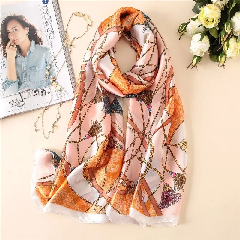 2020 Luxury Brand Spring Autumn New Fashion Scarf Women Printed Shawl Elegant Warming Soft silk scarves blanket poncho winter