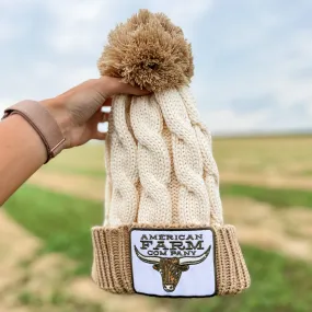 AFC Longhorn Patch Pom Beanie