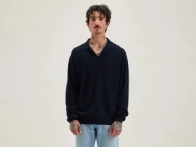 Alot polo-style sweater (242 / M / BLUE NIGHTS)