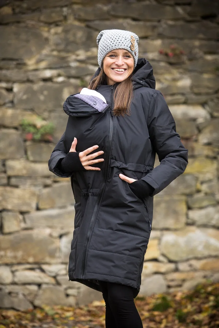 Angel Wings Babywearing Long Coat Black