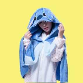 Animal Kigurumi Blue Stitch Cosplay Costume Hoodie Cloak