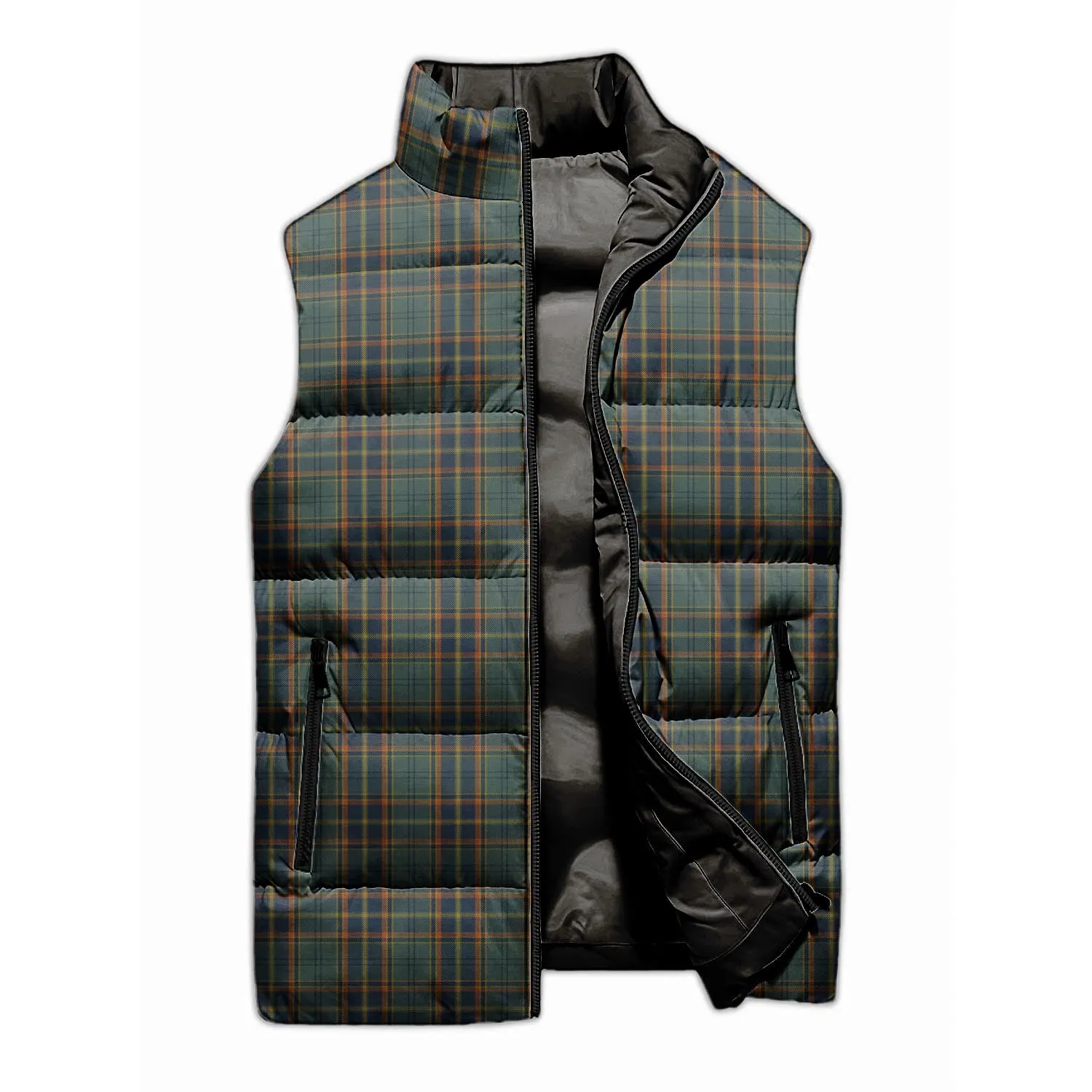 Antrim County Ireland Tartan Sleeveless Puffer Jacket