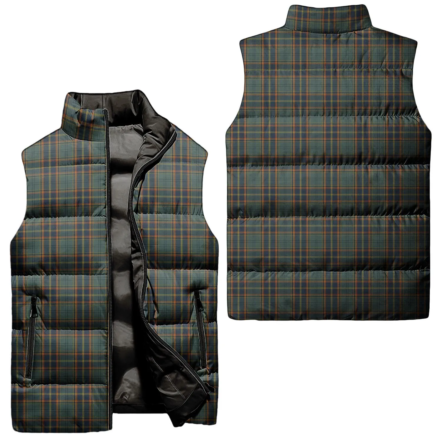 Antrim County Ireland Tartan Sleeveless Puffer Jacket