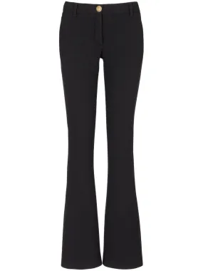 BALMAIN Chic & Timeless Black Flared Trousers in Luxurious Virgin Wool Crepe Texture