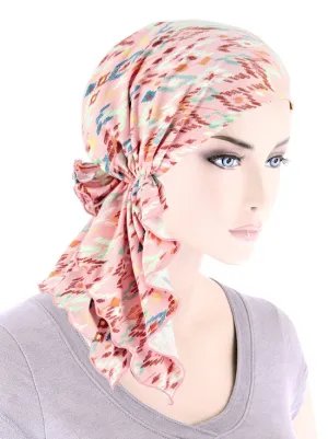 BELLA-900#The Bella Scarf Pink Petite Tribal