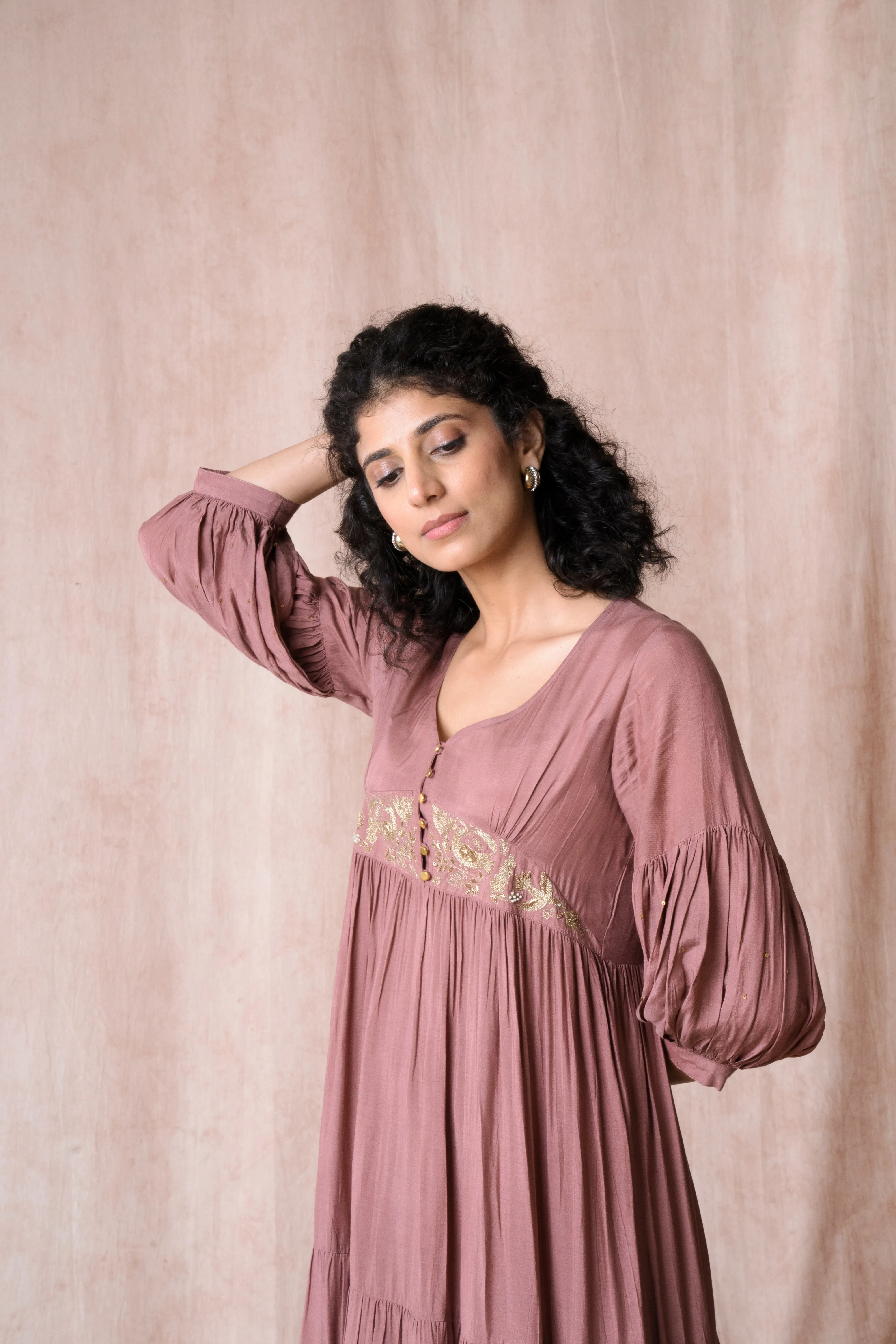 Bhargavi Rose Pink Muslin Dress