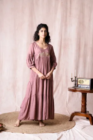 Bhargavi Rose Pink Muslin Dress