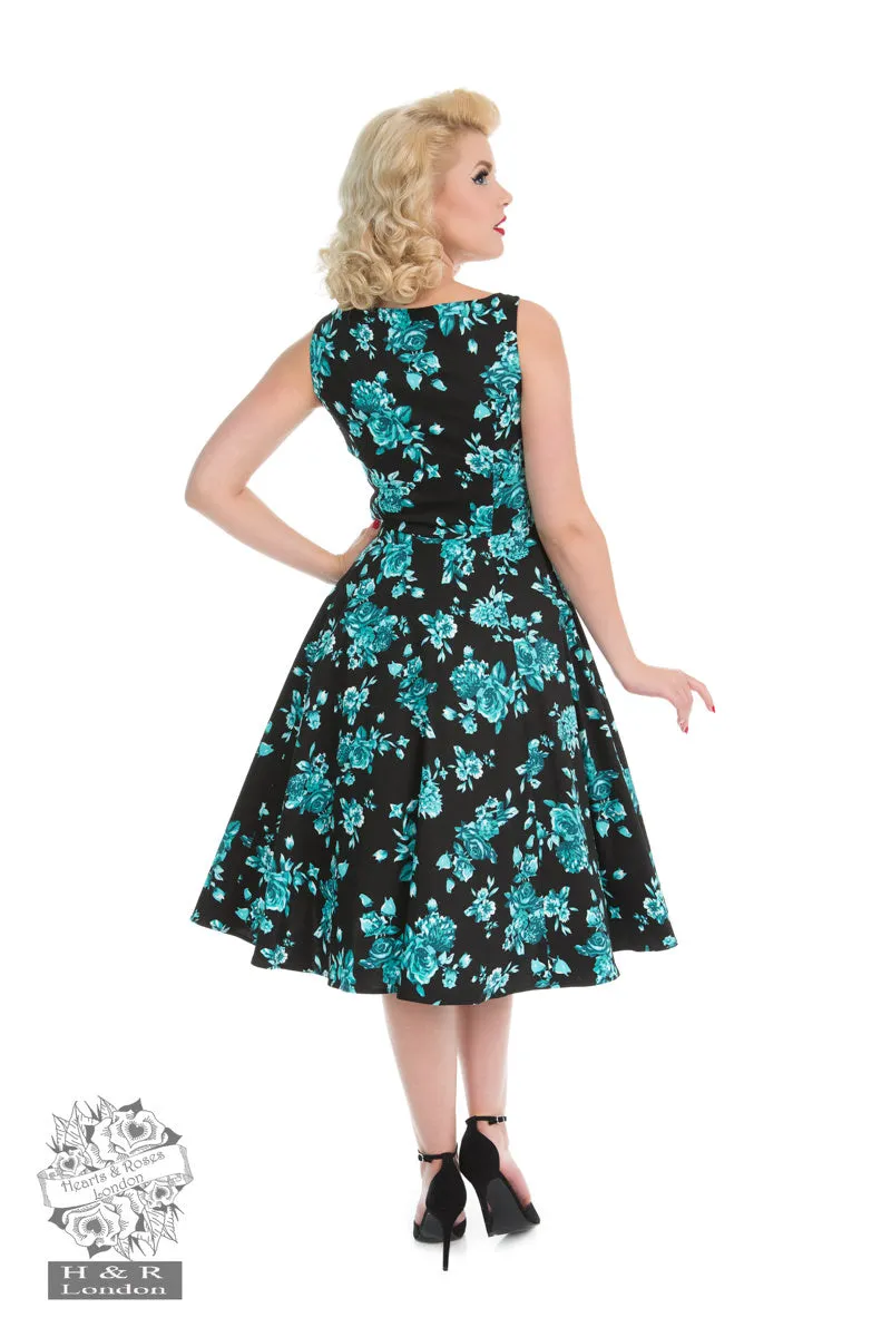 Black Rosaceae Swing dress by Hearts and Roses