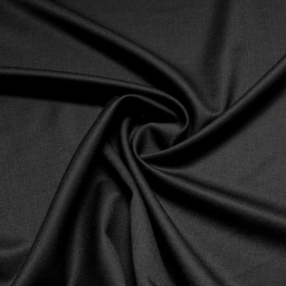 Black Super 120s Pure Wool & Cashmere Suiting