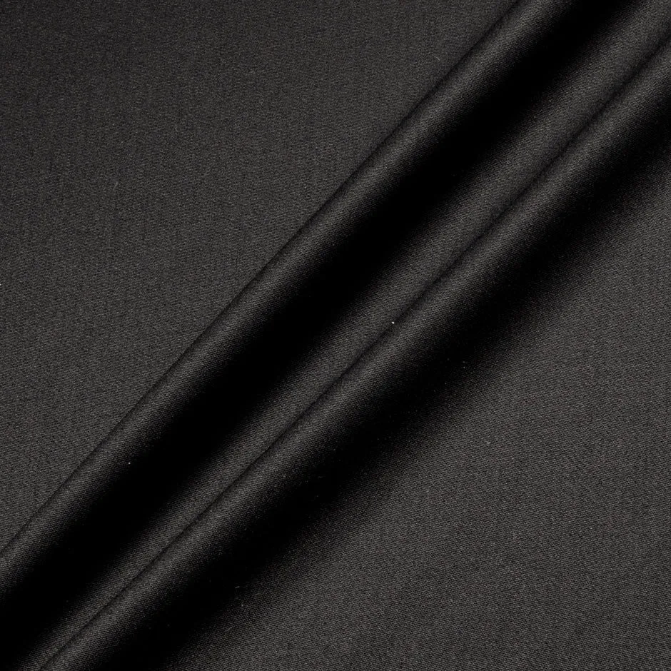 Black Super 120s Pure Wool & Cashmere Suiting