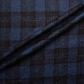 Blue & Brown Checkered Alpaca & Wool Suiting