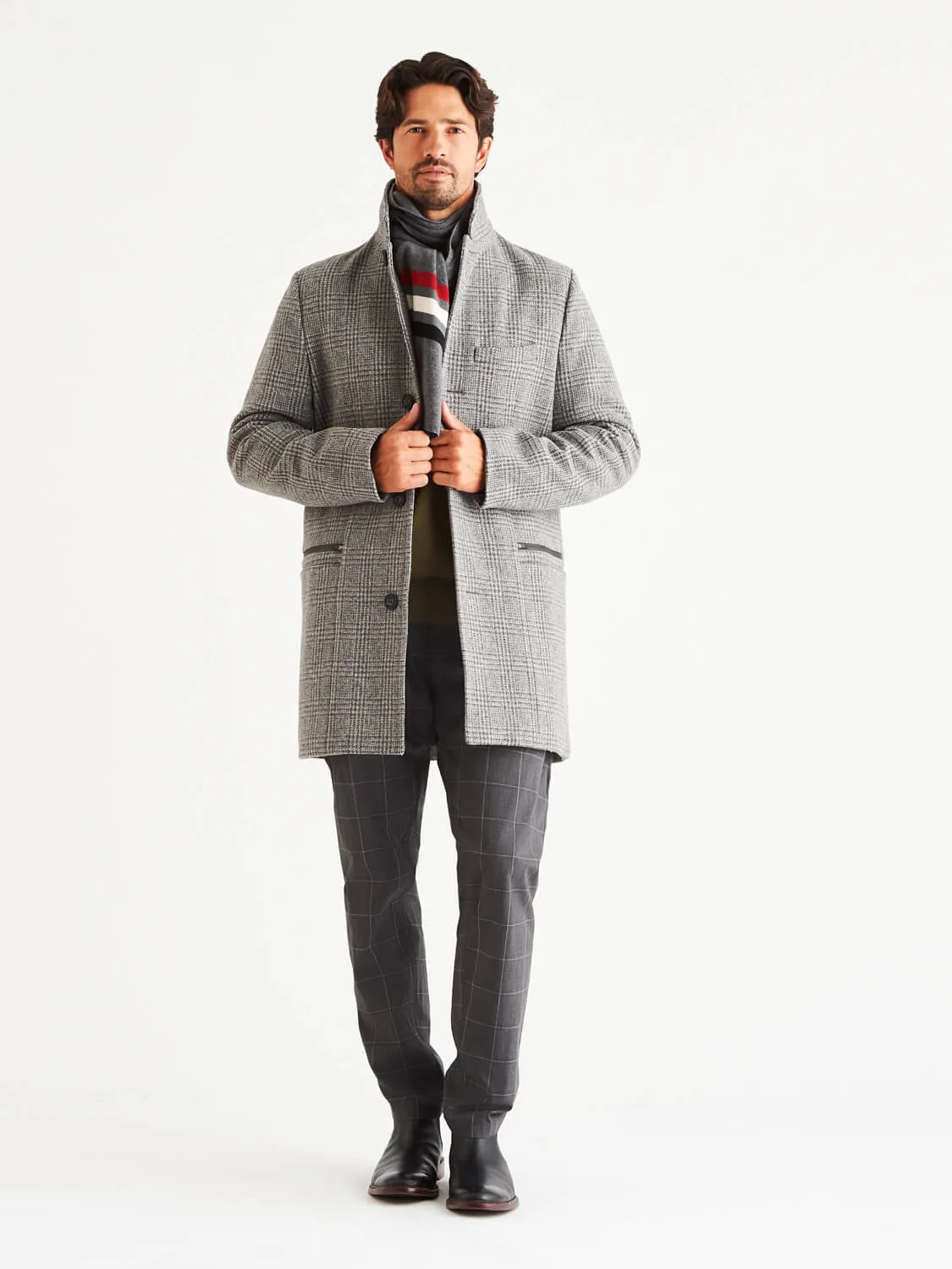 Bordin Wool Plaid Overcoat