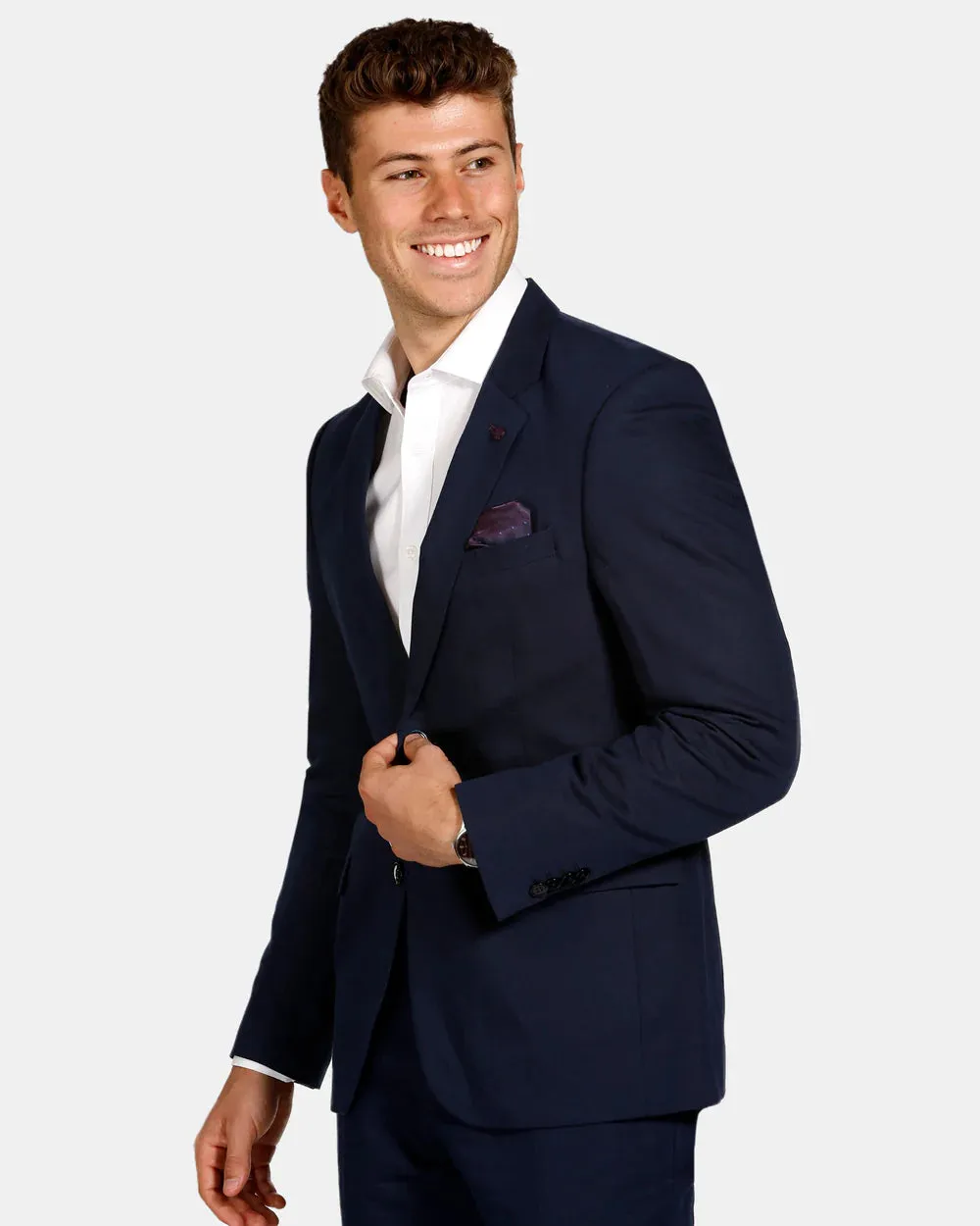 BROOKSFIELD - Essential Linen Blend Blazer - Navy