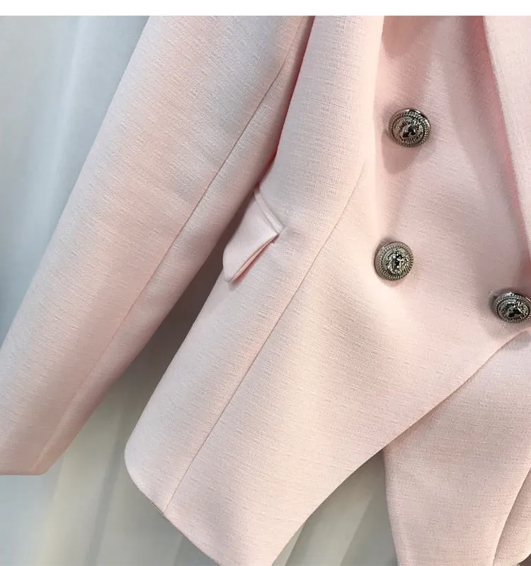 BUCKINGHAM Button Blazer - Pink