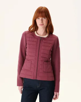 Burgundy Almeria lightweight bi-fabric puffer jacket