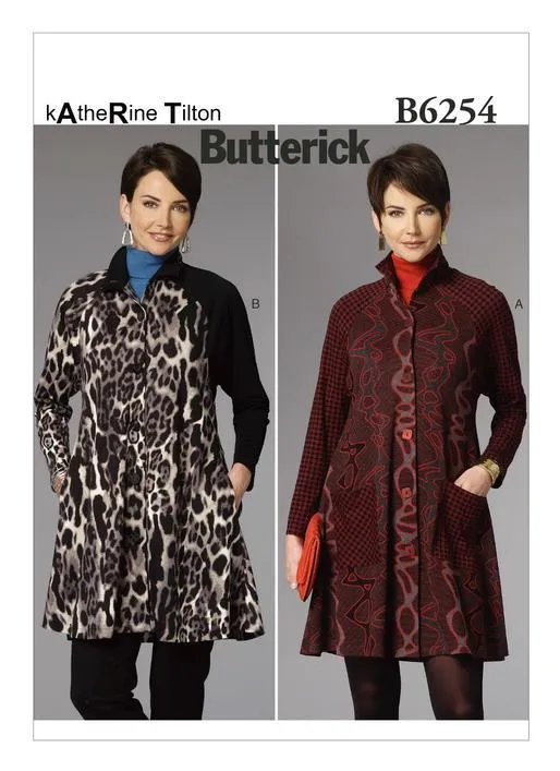 Butterick Pattern B6254 Misses Raglan Sleeve Coat Dress