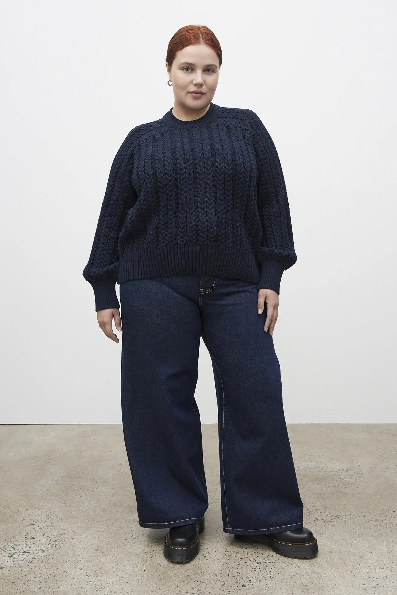 Cable Sweater - Indigo