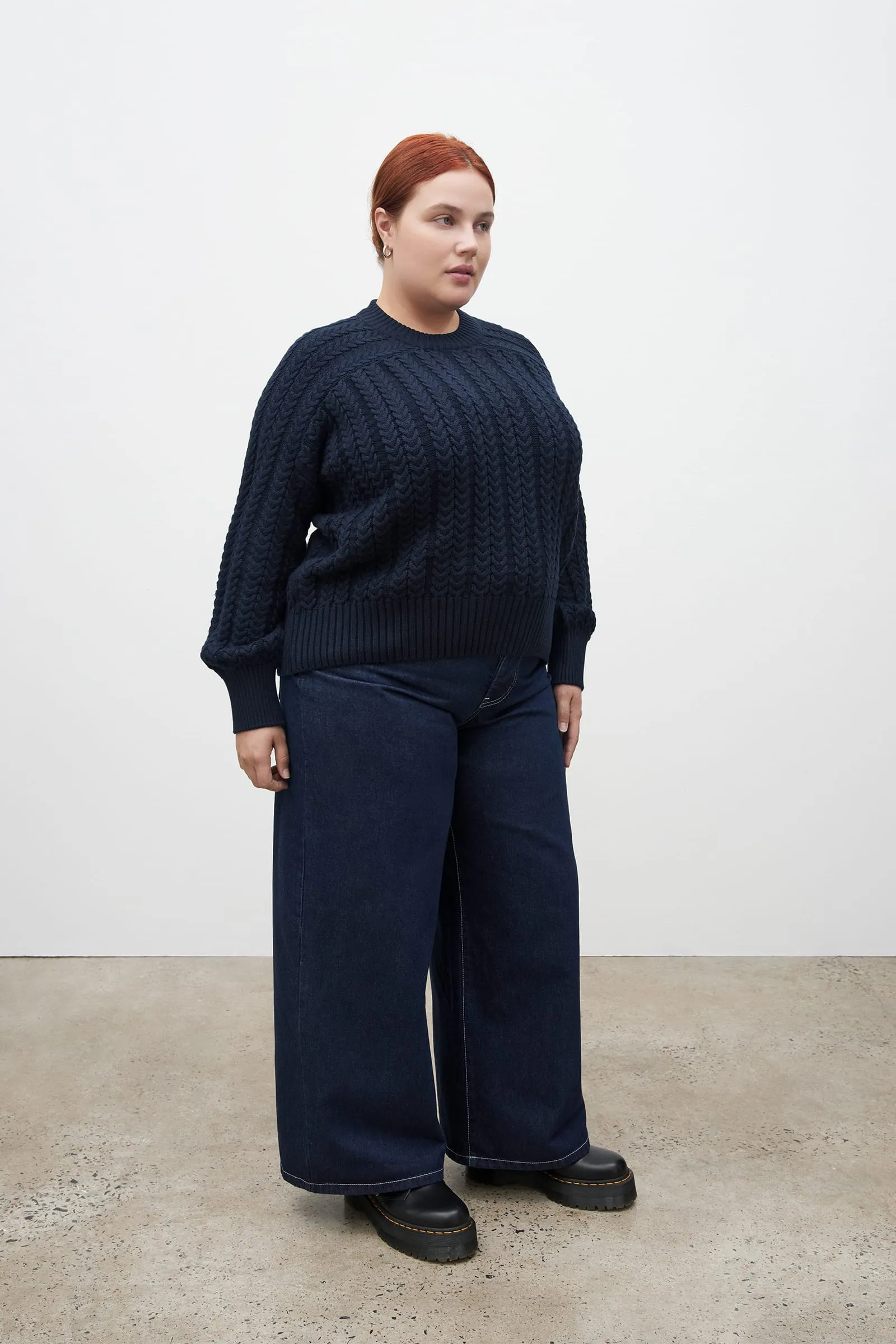 Cable Sweater - Indigo