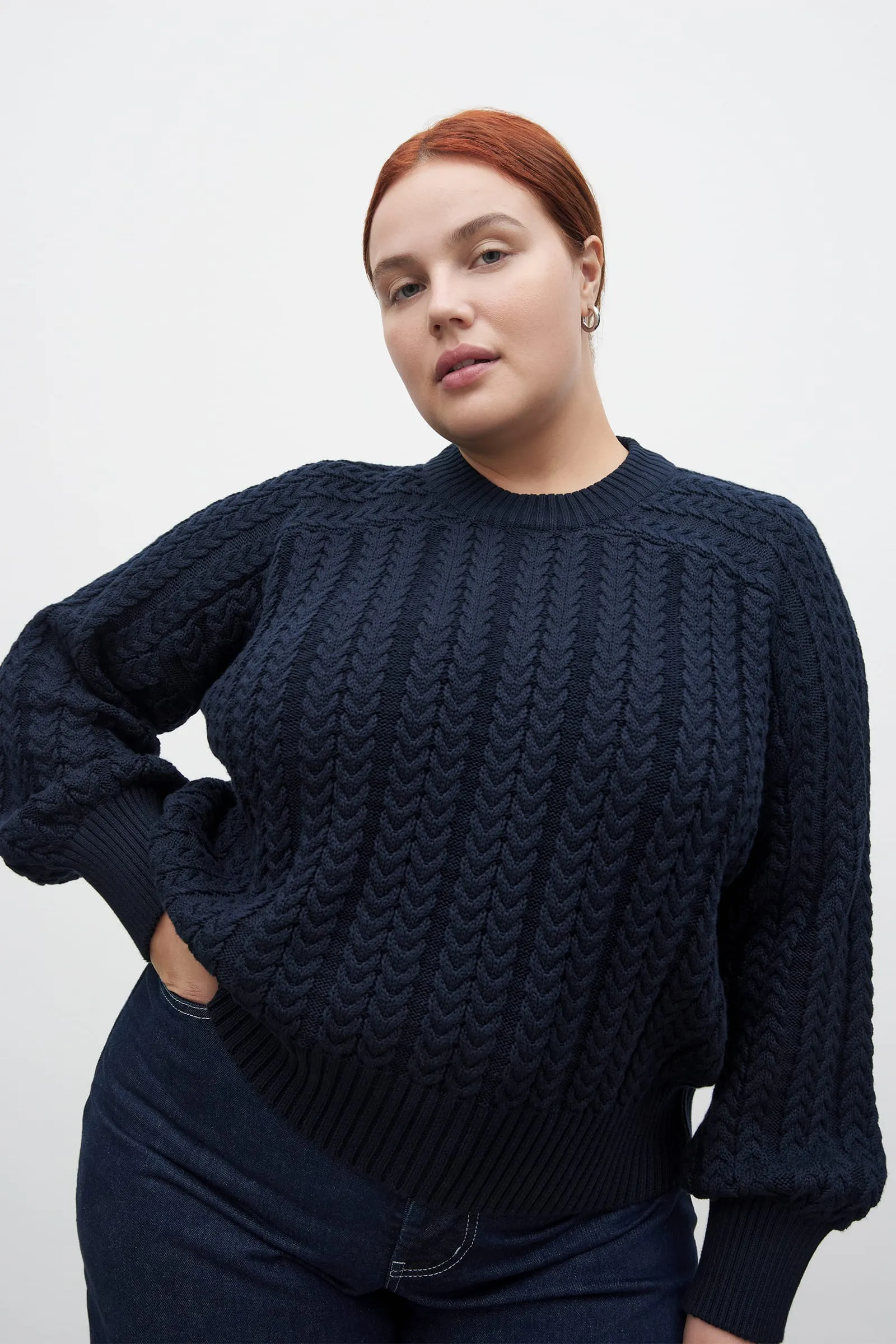 Cable Sweater - Indigo