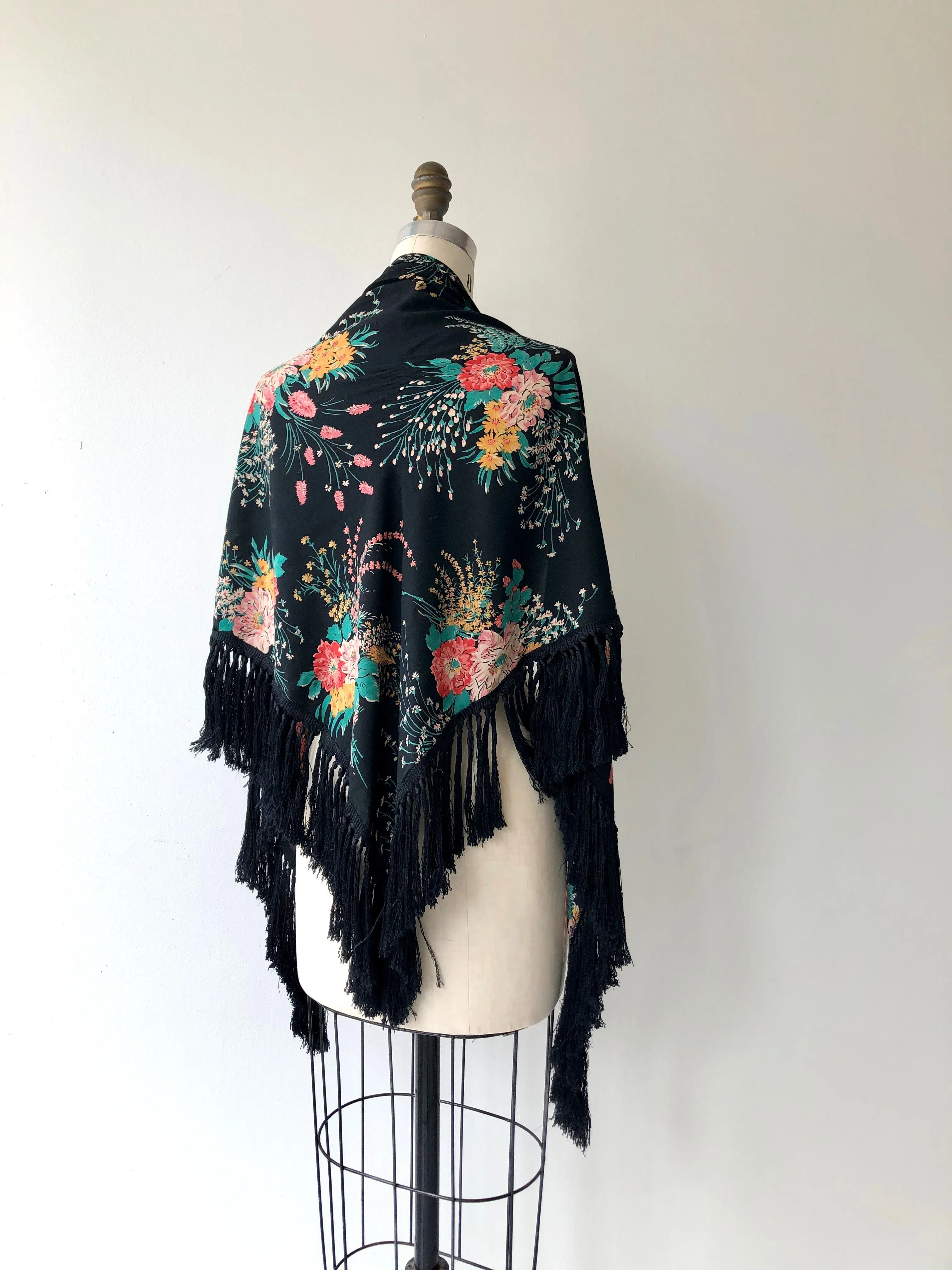 Cadiz fringed rayon shawl