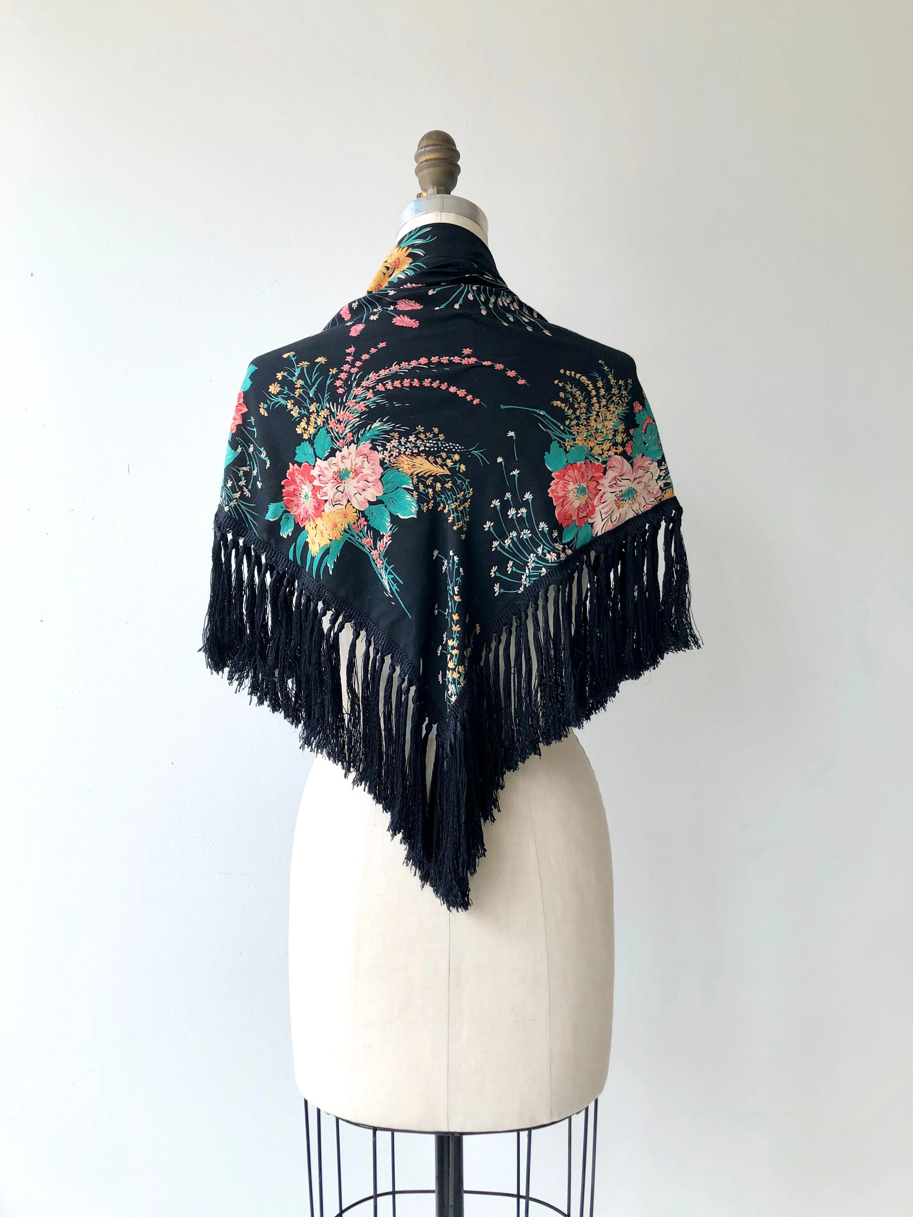 Cadiz fringed rayon shawl