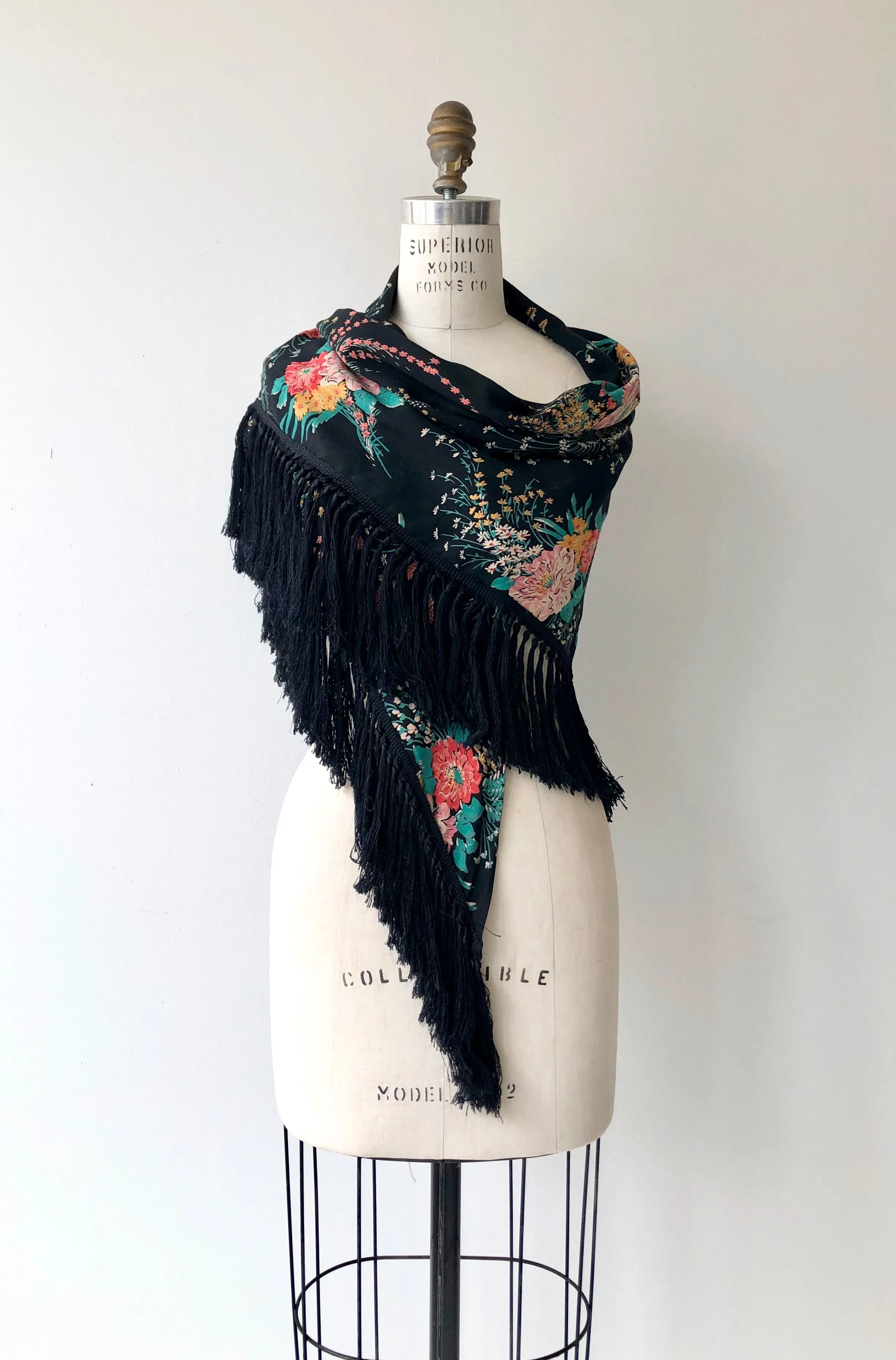 Cadiz fringed rayon shawl