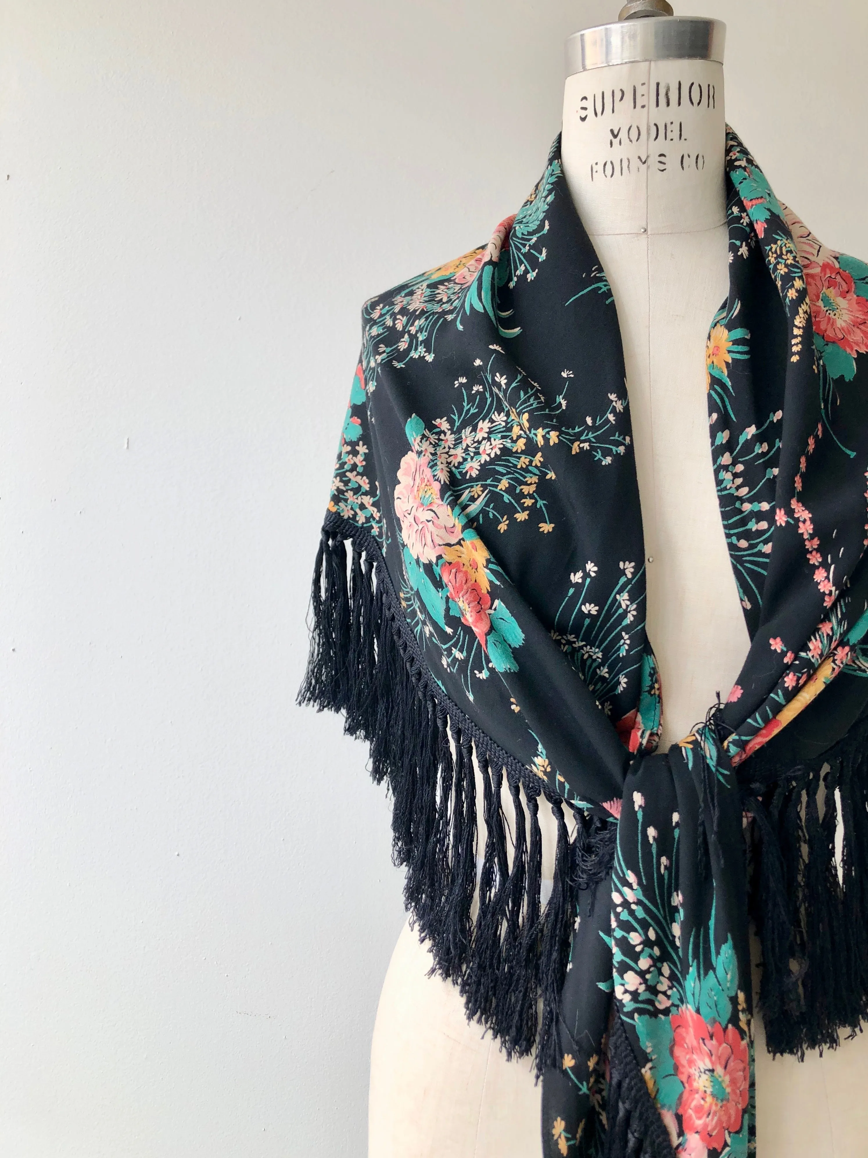 Cadiz fringed rayon shawl