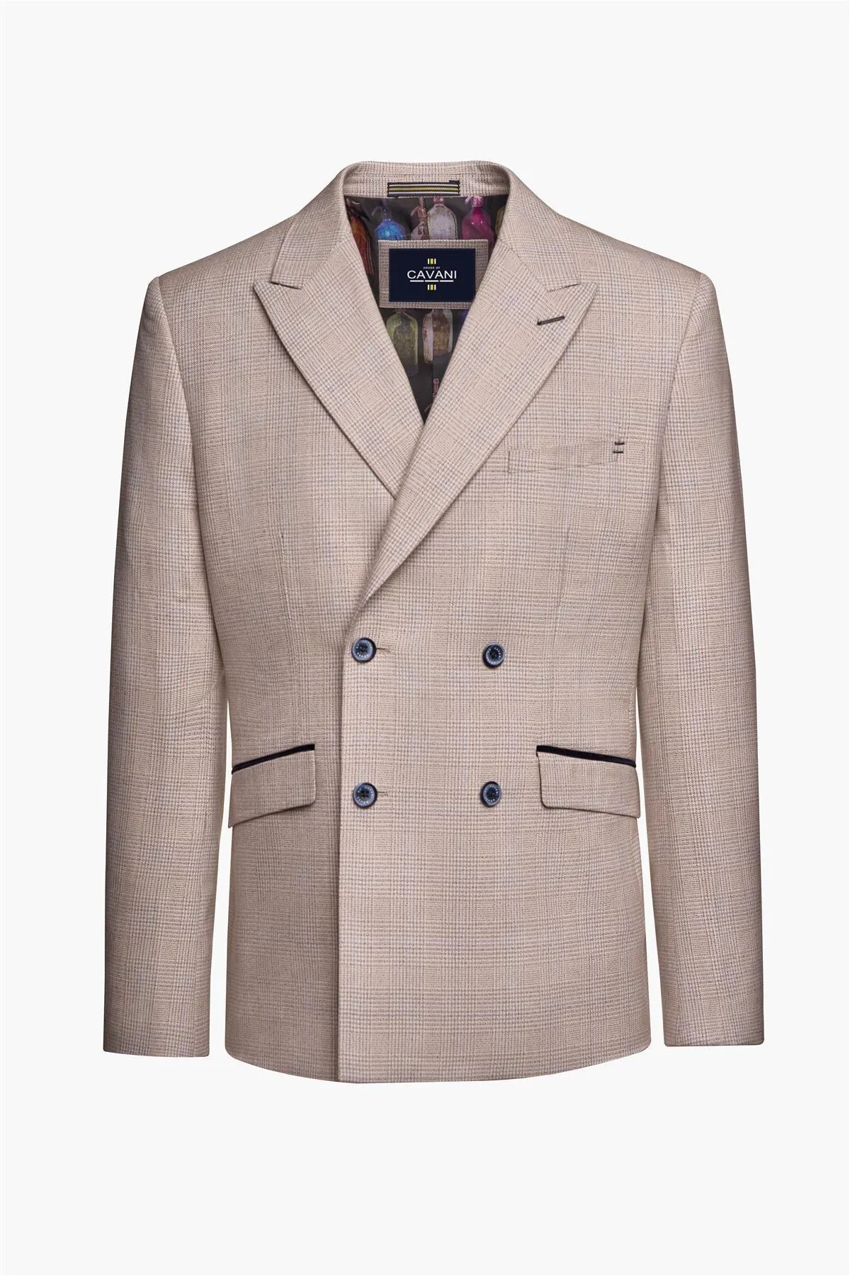 Caridi Beige Double Breasted Blazer