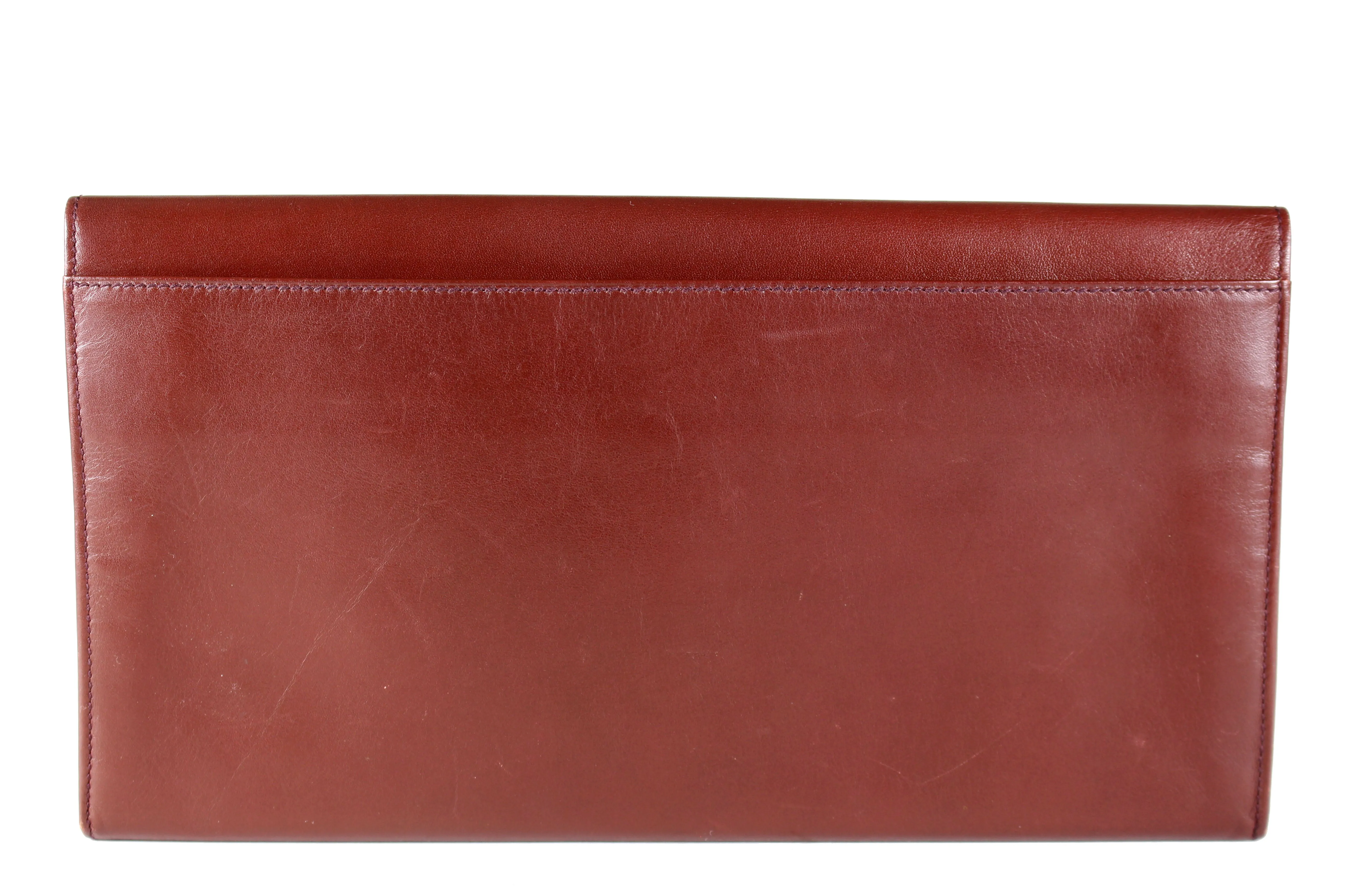 CARTIER large leather wallet burgundy