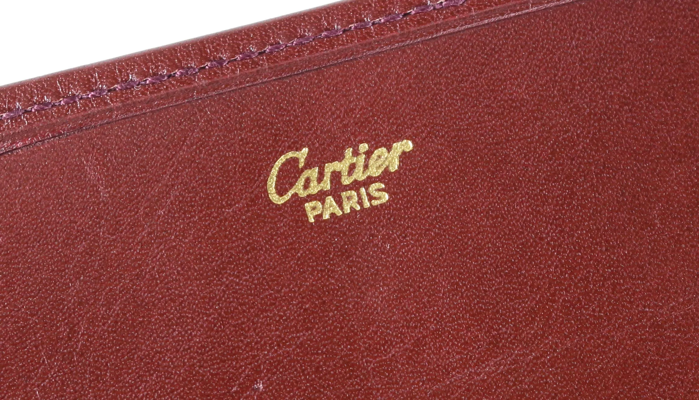 CARTIER large leather wallet burgundy