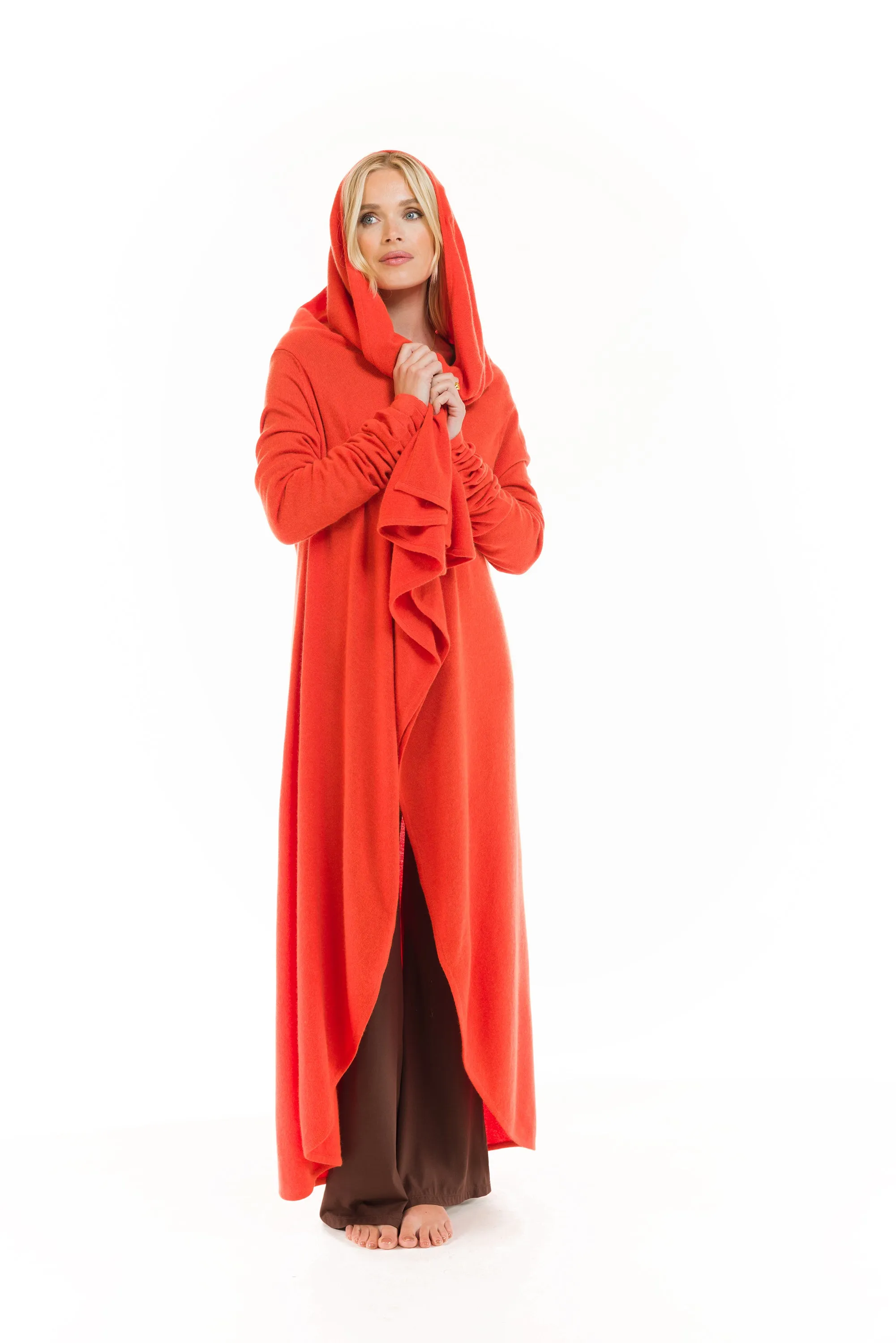 CASHMERE WATERFALL JACKET SPICY ORANGE