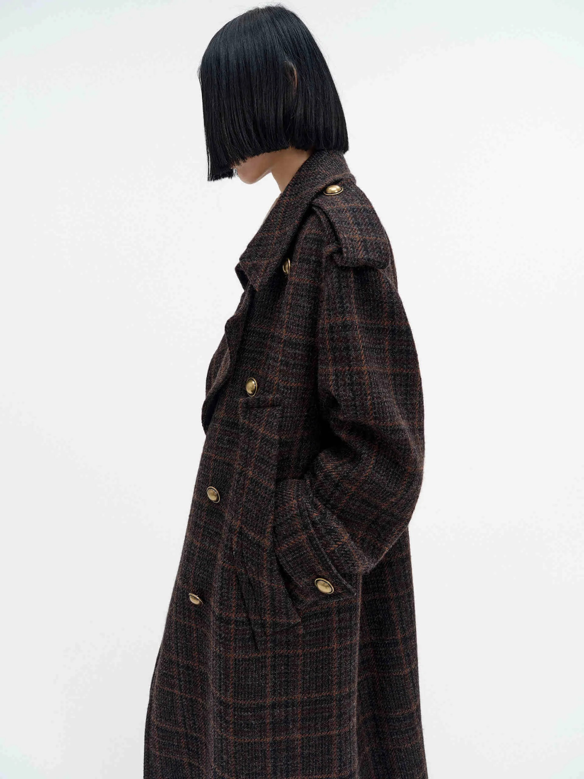 Checked Wool Overcoat