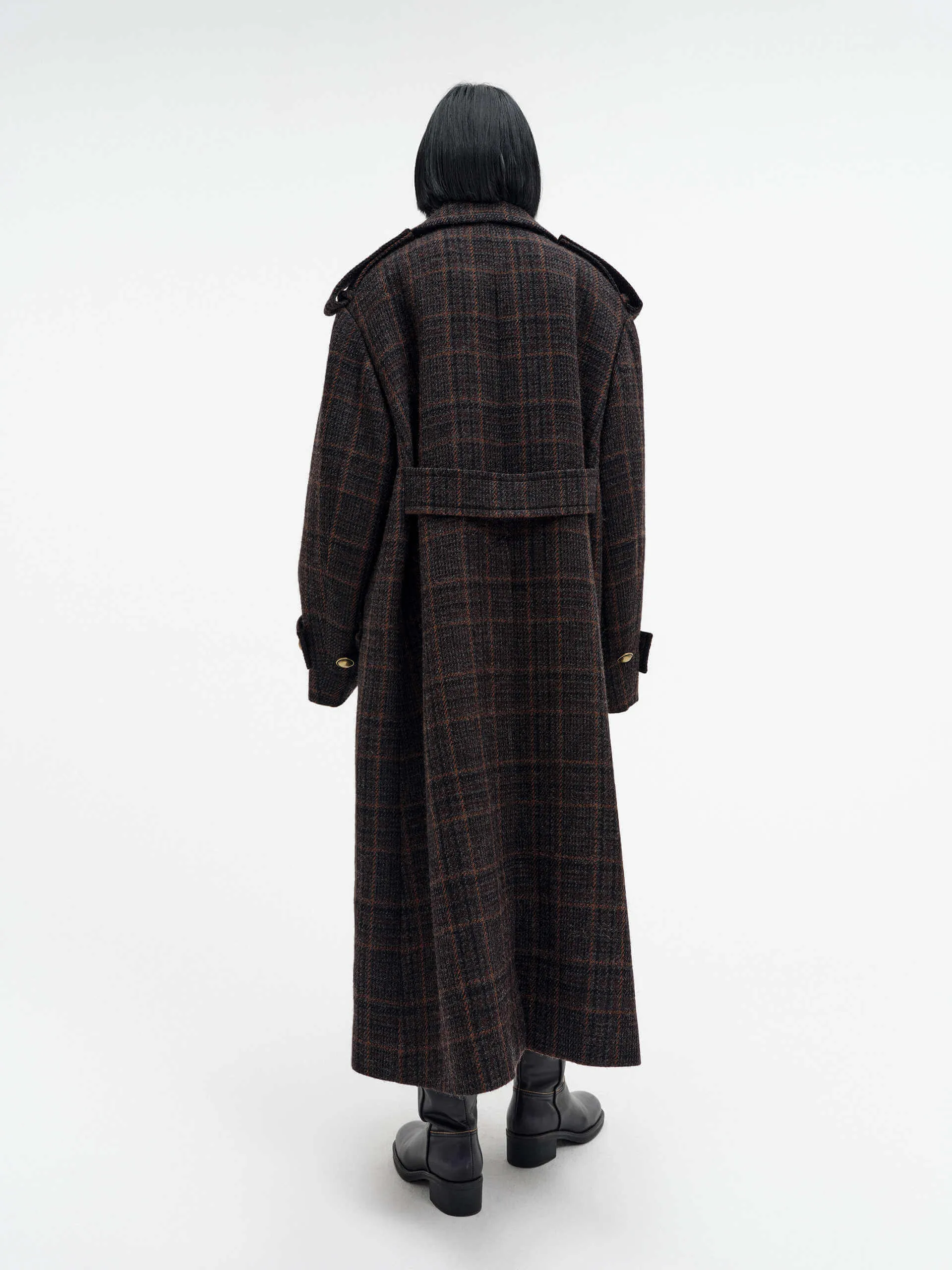 Checked Wool Overcoat