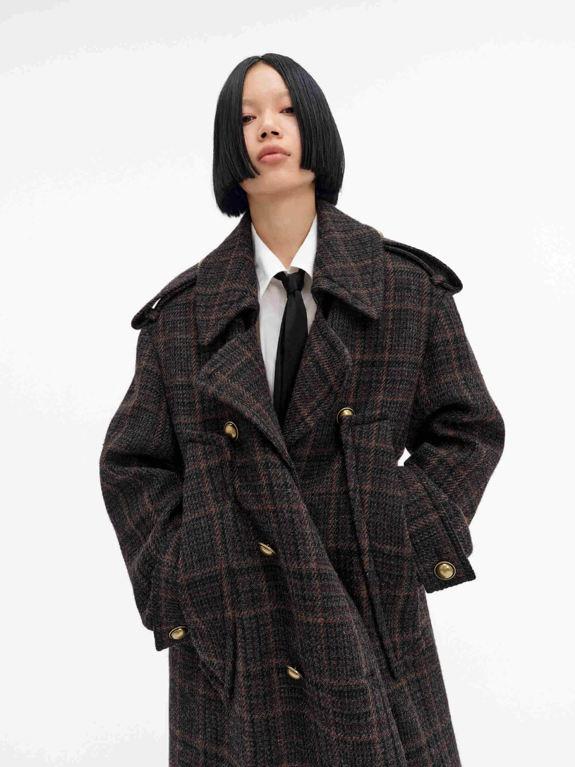 Checked Wool Overcoat