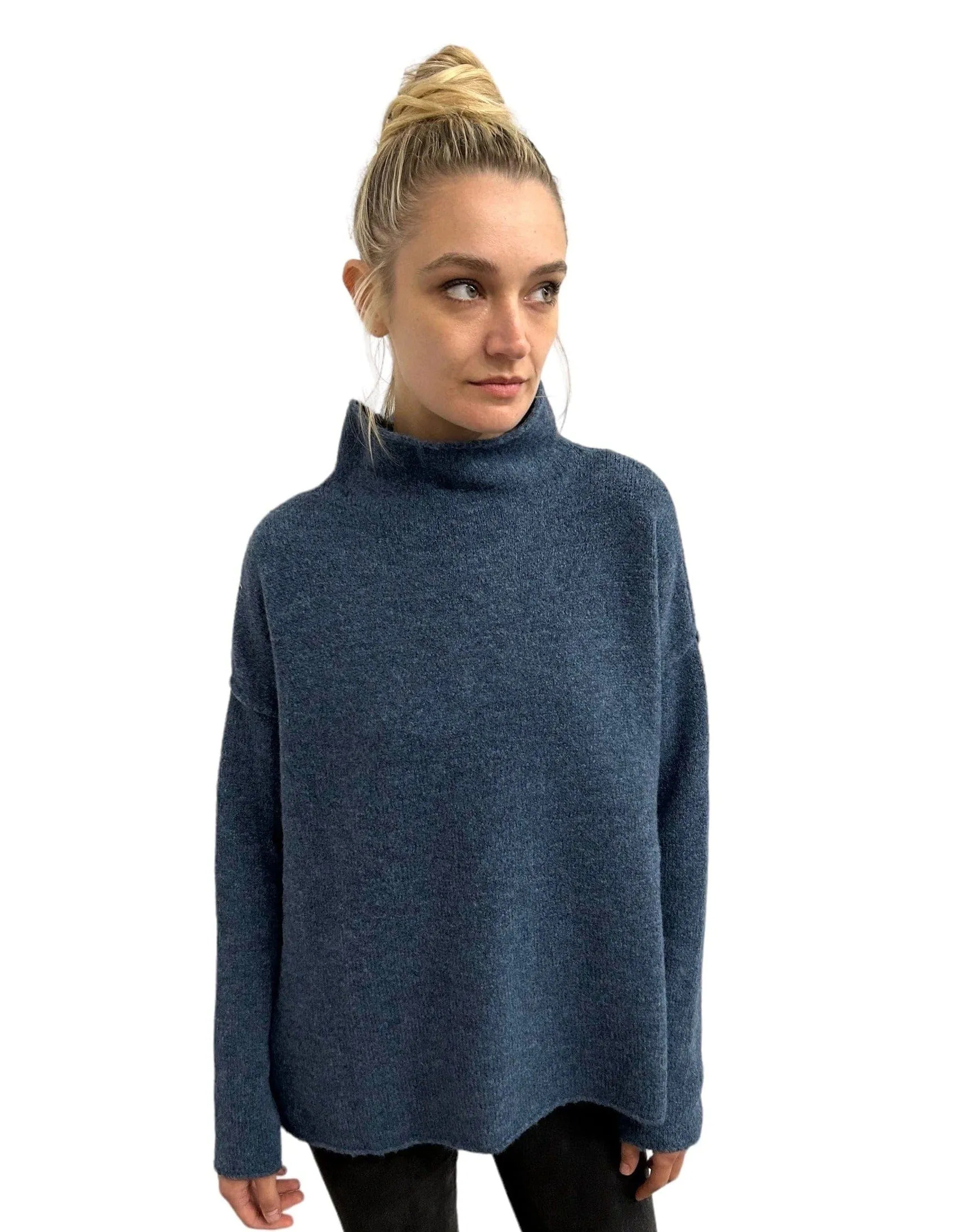 Chimney Neck Sweater Indigo/Black