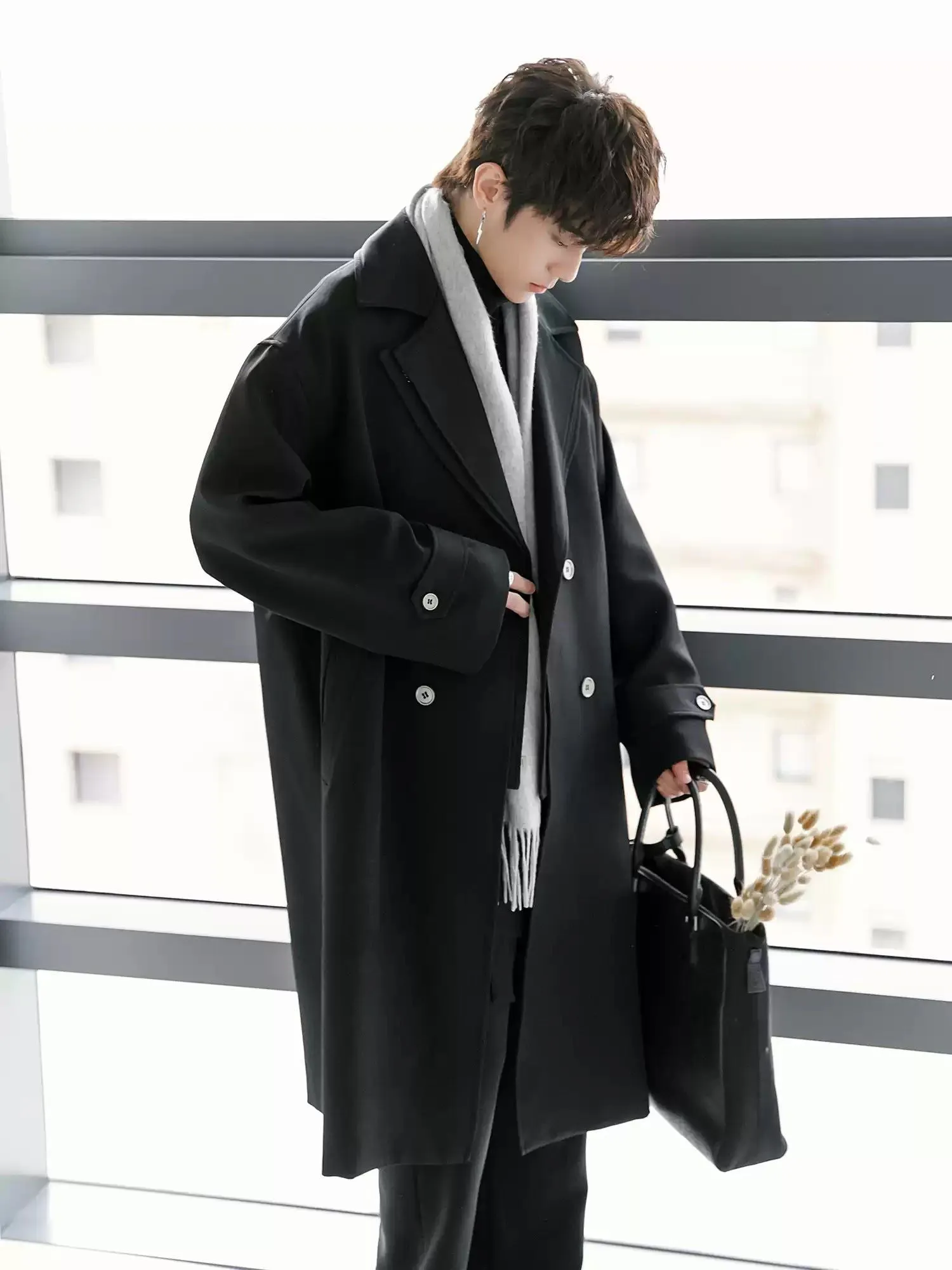 Chuan  Layered Lapel Breasted Trench Coat