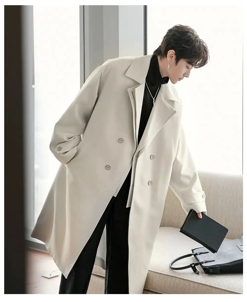 Chuan  Layered Lapel Breasted Trench Coat