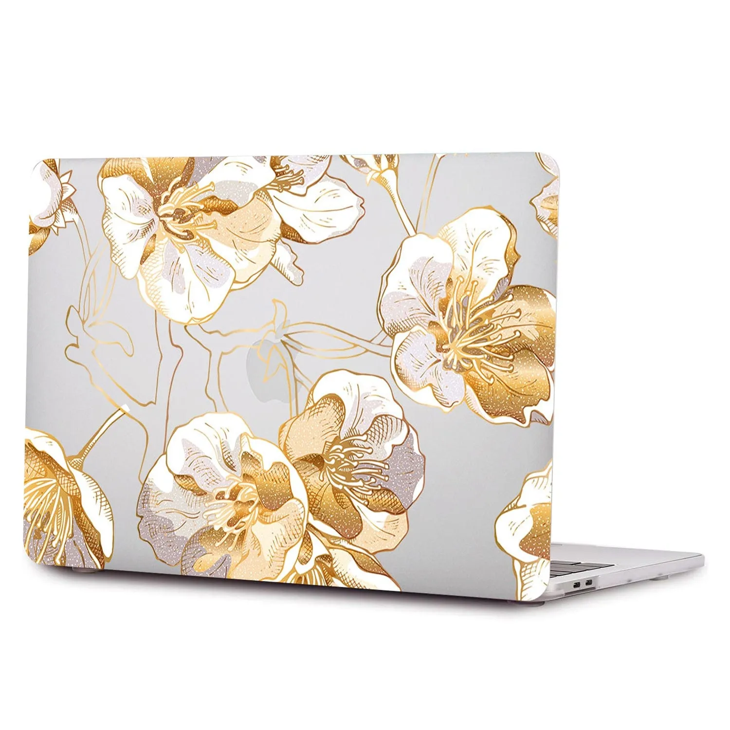 Clear Hybrid-Flex Gold Botanical Bloom Case - Macbook Air