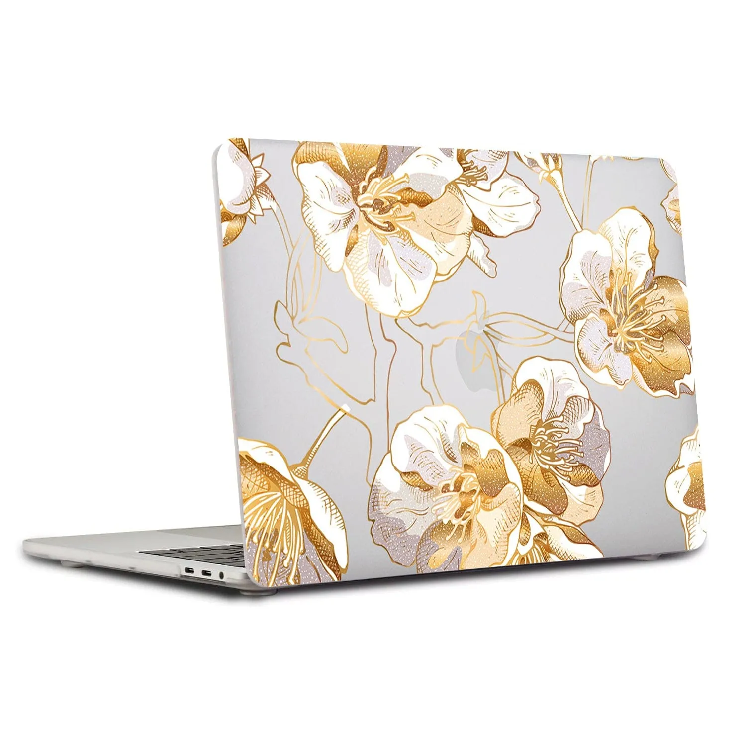 Clear Hybrid-Flex Gold Botanical Bloom Case - Macbook Air