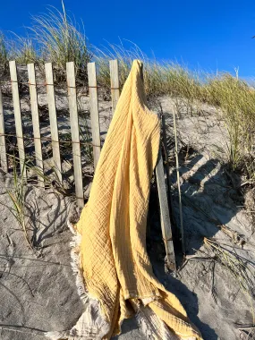 CORA YELLOW BEACH TOWEL