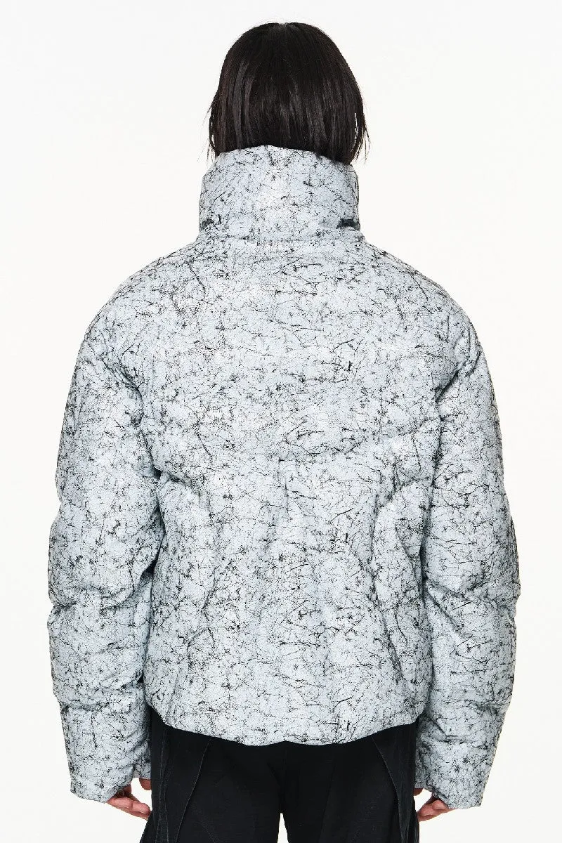 Cracked Texture Puffer Jacket