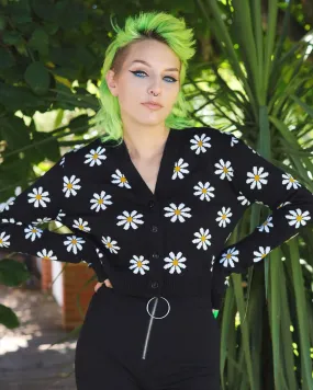 Daisy Chain Black Cropped Cardigan